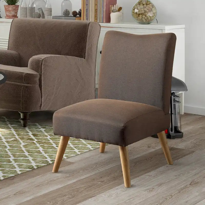 Mid-Century Modern Fabric Padded Accent Chair