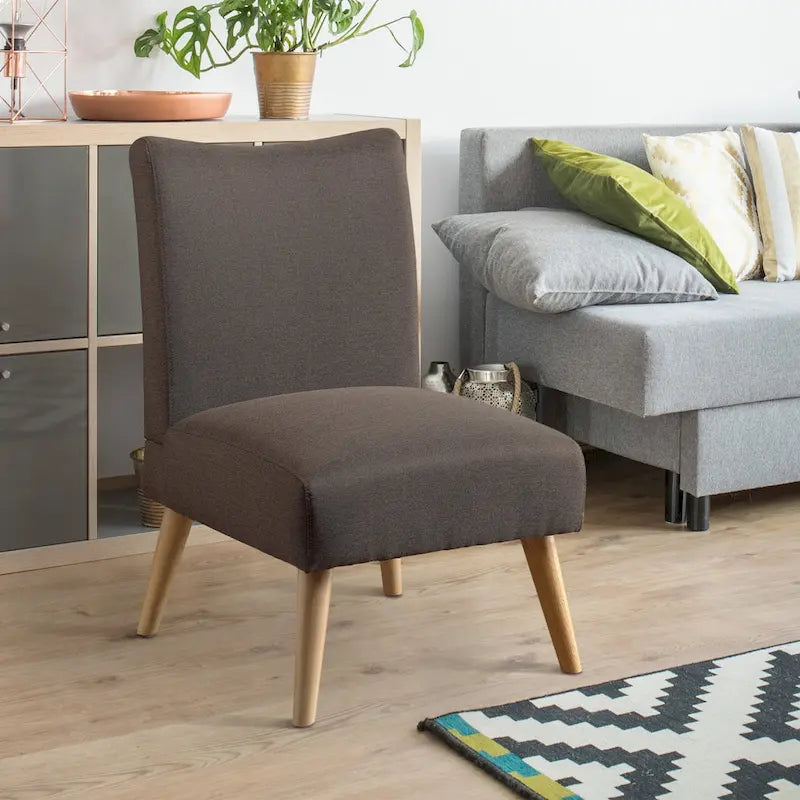 Mid-Century Modern Fabric Padded Accent Chair