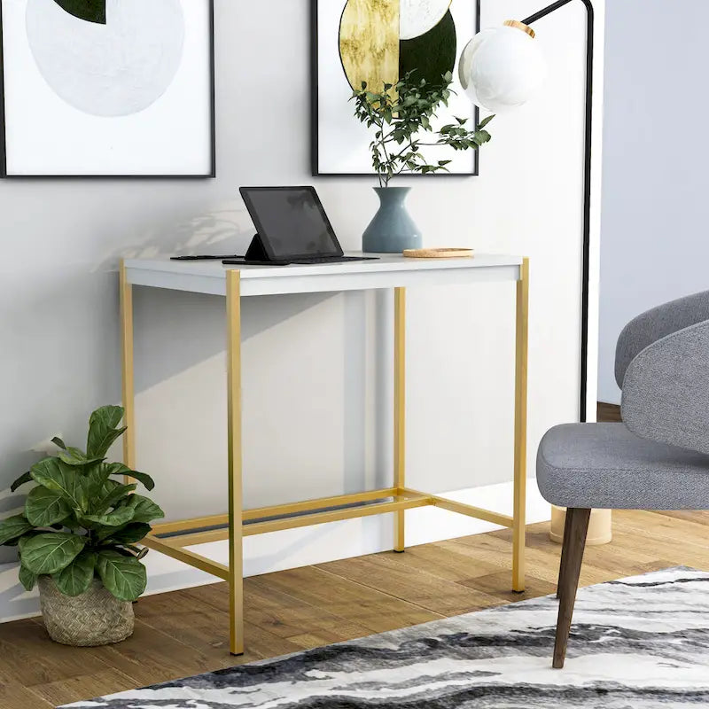 Modern 30-inch Steel Computer Desk with USB Port