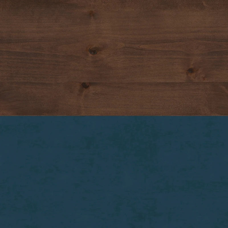 22-Inch 1-Drawer File Cabinet, No Assembly Required, Blue Denim and Whiskey
