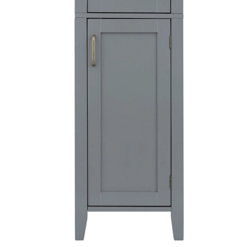 Mid Century Modern Wooden Linen Tower Cabinet