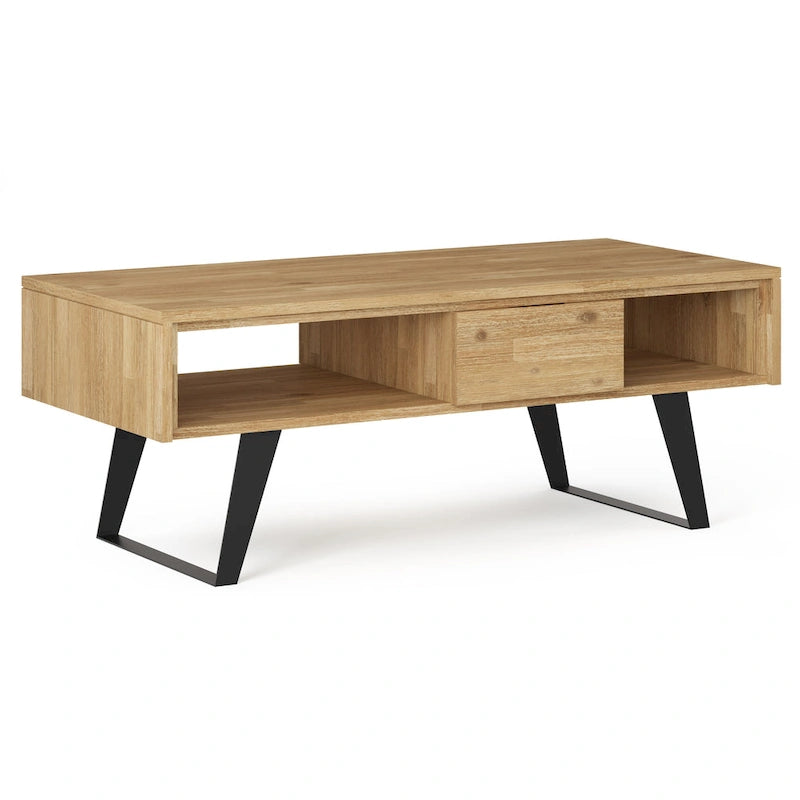 Moderní obdélníkový konferenční stolek z masivního dřeva a kovu o šířce 48 palců - 48 W x 22 D x 18 H