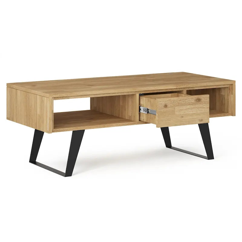 Moderní obdélníkový konferenční stolek z masivního dřeva a kovu o šířce 48 palců - 48 W x 22 D x 18 H
