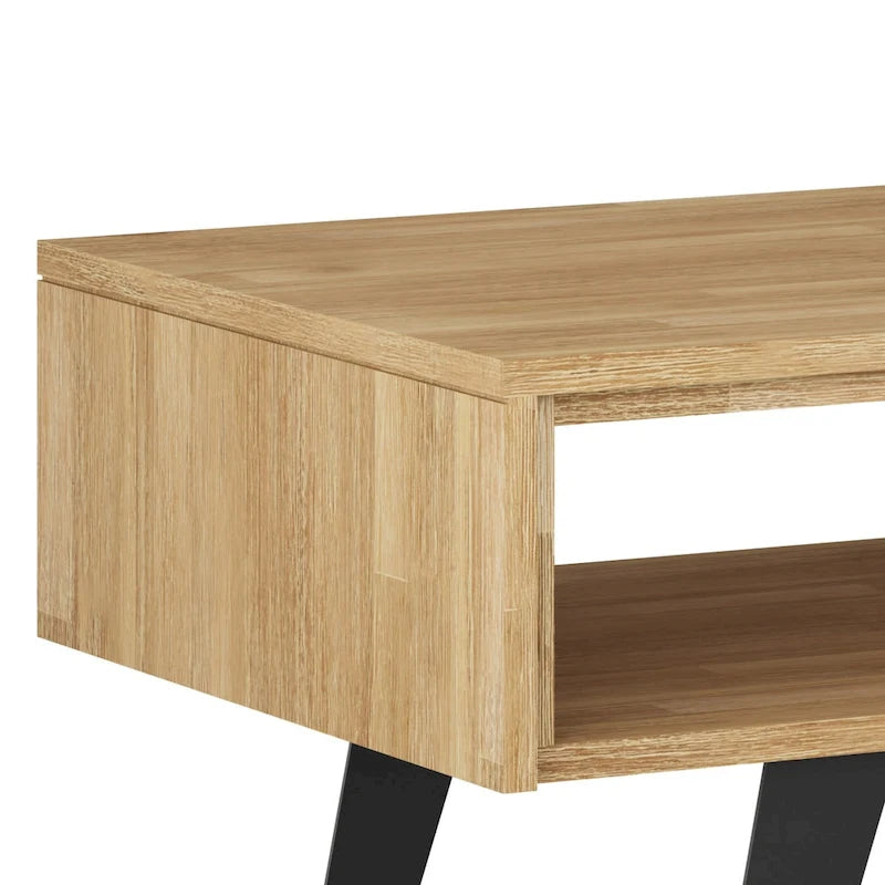 Moderní obdélníkový konferenční stolek z masivního dřeva a kovu o šířce 48 palců - 48 W x 22 D x 18 H