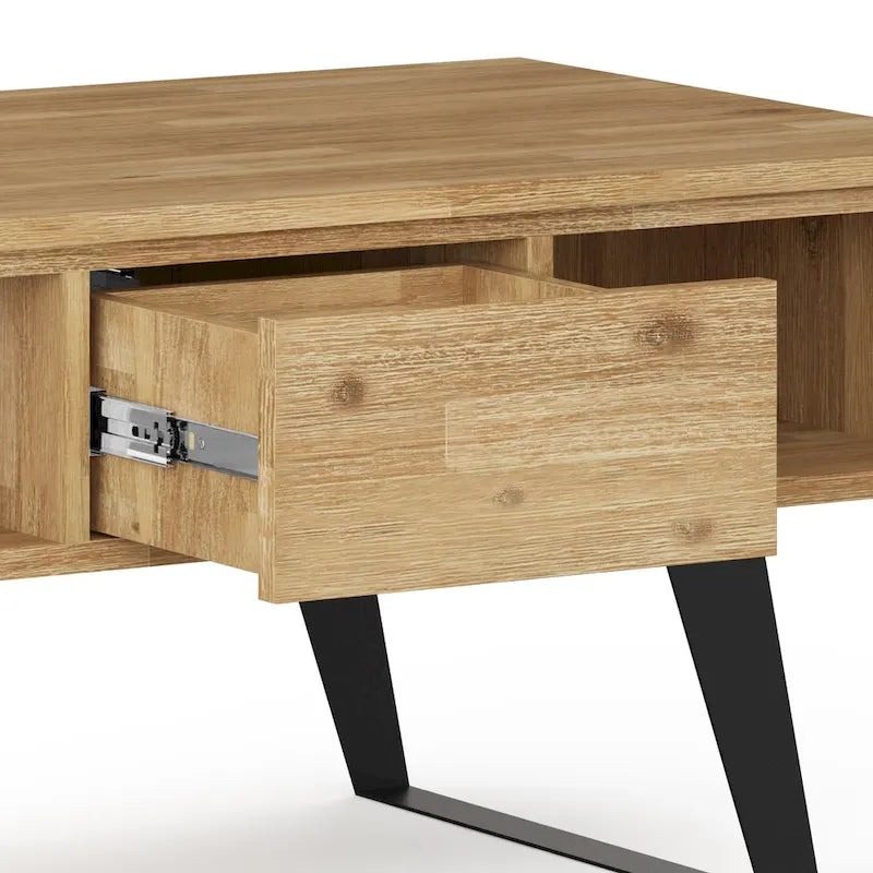 Moderní obdélníkový konferenční stolek z masivního dřeva a kovu o šířce 48 palců - 48 W x 22 D x 18 H