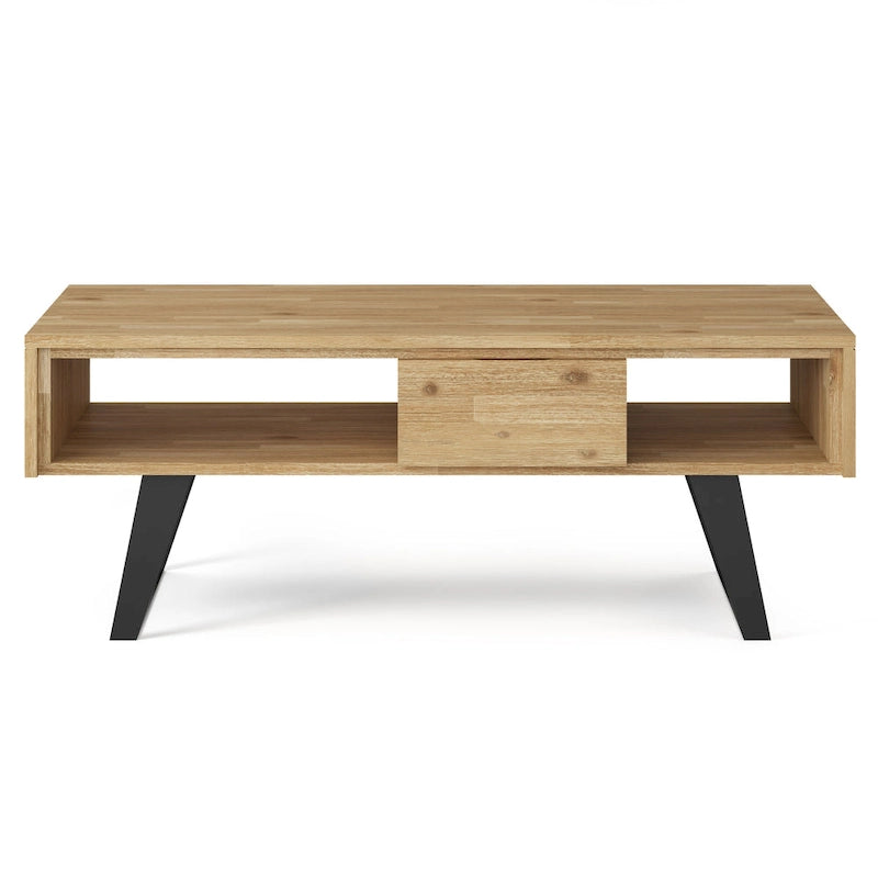 Moderní obdélníkový konferenční stolek z masivního dřeva a kovu o šířce 48 palců - 48 W x 22 D x 18 H