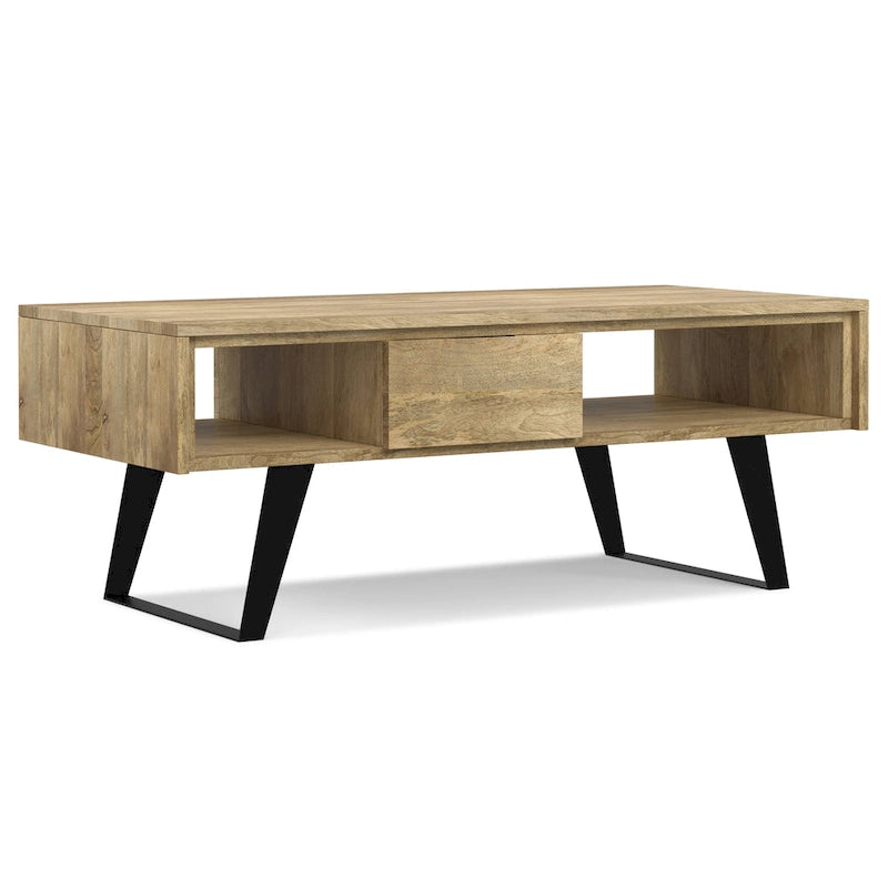 Moderní obdélníkový konferenční stolek z masivního dřeva a kovu o šířce 48 palců - 48 W x 22 D x 18 H