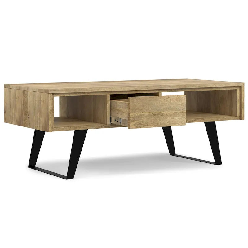 Moderní obdélníkový konferenční stolek z masivního dřeva a kovu o šířce 48 palců - 48 W x 22 D x 18 H