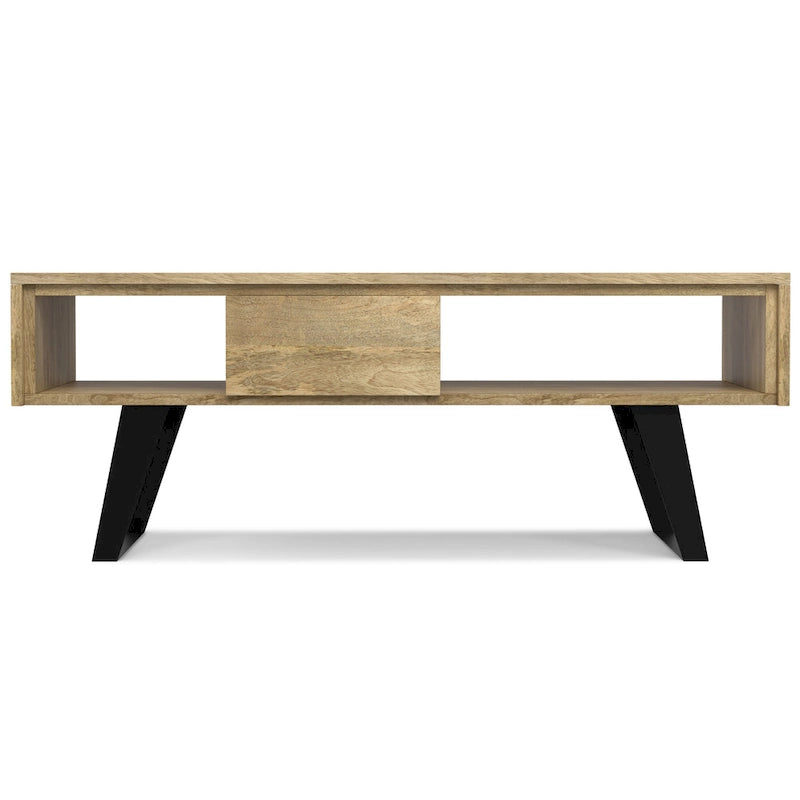 Moderní obdélníkový konferenční stolek z masivního dřeva a kovu o šířce 48 palců - 48 W x 22 D x 18 H