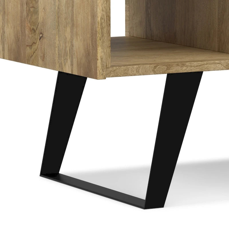 Moderní obdélníkový konferenční stolek z masivního dřeva a kovu o šířce 48 palců - 48 W x 22 D x 18 H