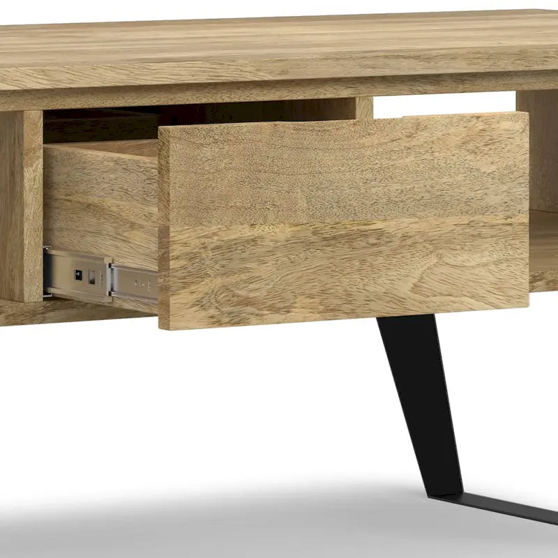 Moderní obdélníkový konferenční stolek z masivního dřeva a kovu o šířce 48 palců - 48 W x 22 D x 18 H