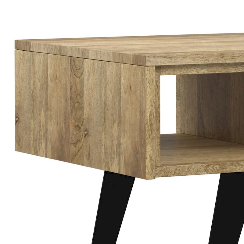 Moderní obdélníkový konferenční stolek z masivního dřeva a kovu o šířce 48 palců - 48 W x 22 D x 18 H
