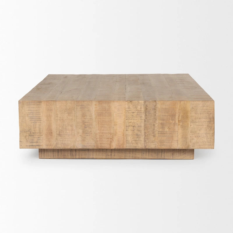 Quadratischer schwebender Couchtisch aus Massivholz