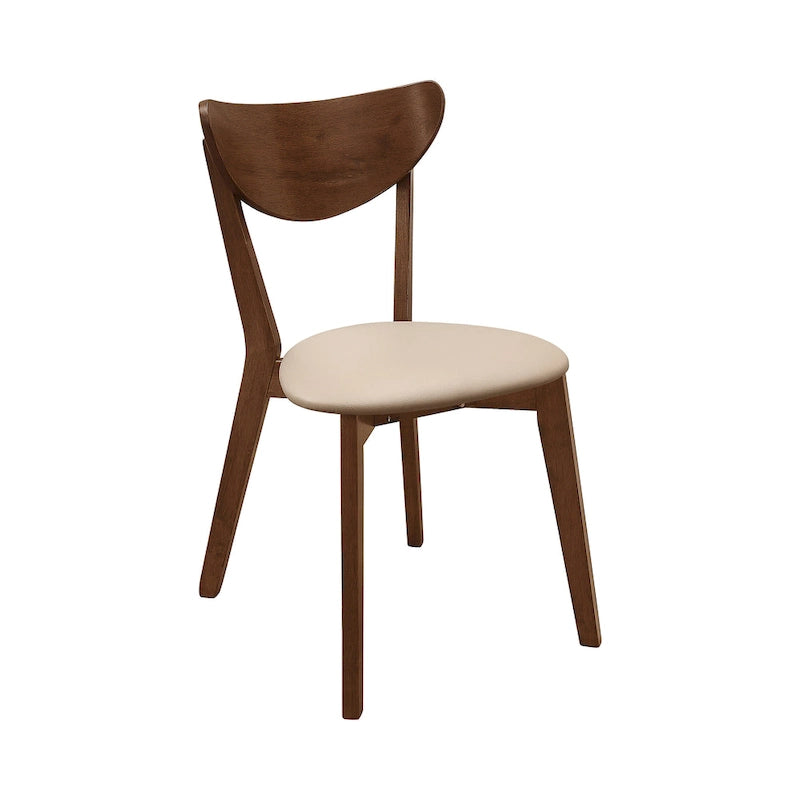Tan and Chestnut Open Back Dining Chairs (Set of 6)
