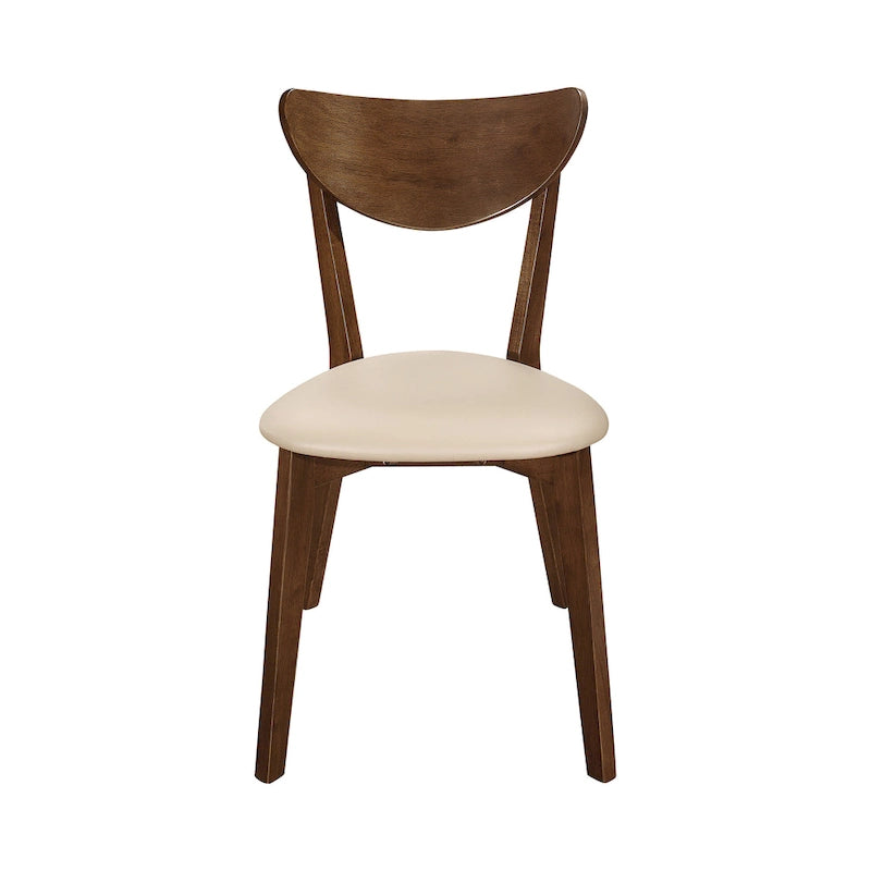 Tan and Chestnut Open Back Dining Chairs (Set of 6)