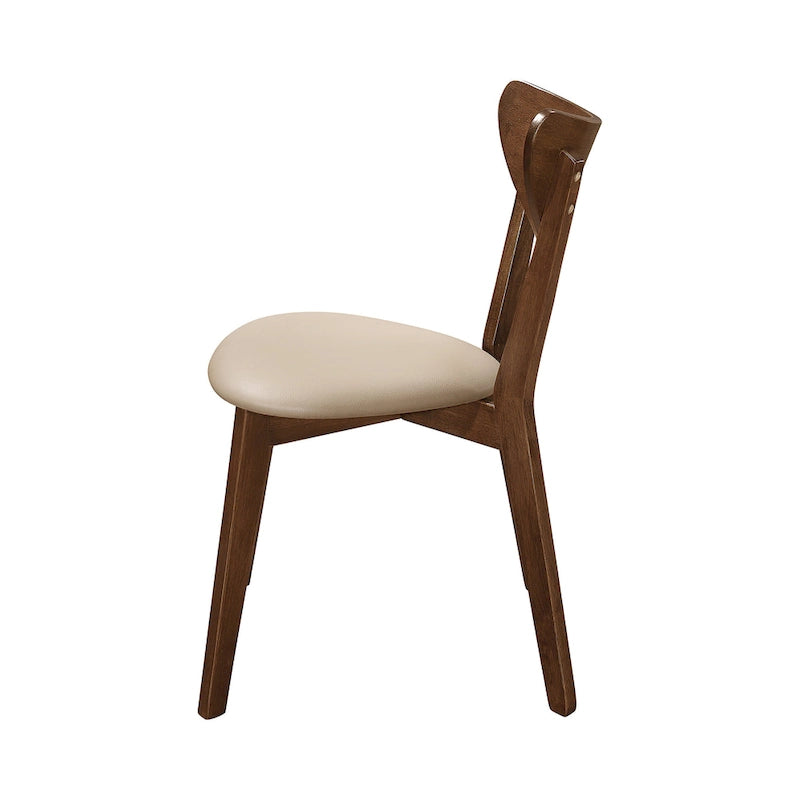 Tan and Chestnut Open Back Dining Chairs (Set of 6)