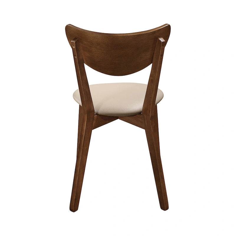 Tan and Chestnut Open Back Dining Chairs (Set of 6)