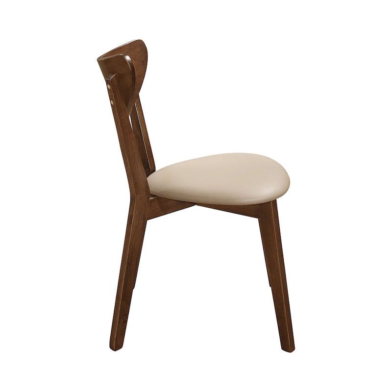 Tan and Chestnut Open Back Dining Chairs (Set of 6)