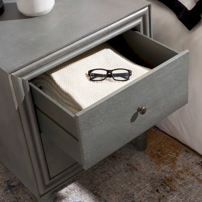 2-Drawer Storage Nightstand Table - 22Wx22Dx26H