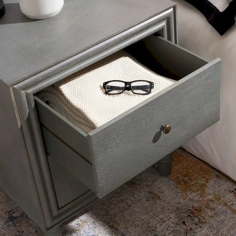 2-Drawer Storage Nightstand Table - 22Wx22Dx26H