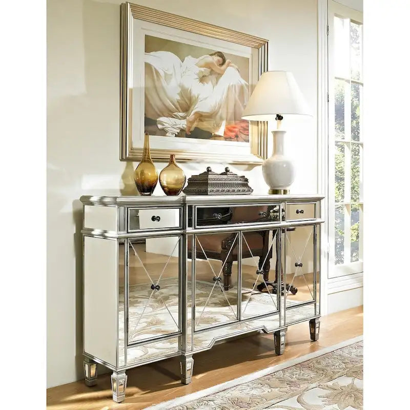 60" Mirrored Hall Console Cabinet