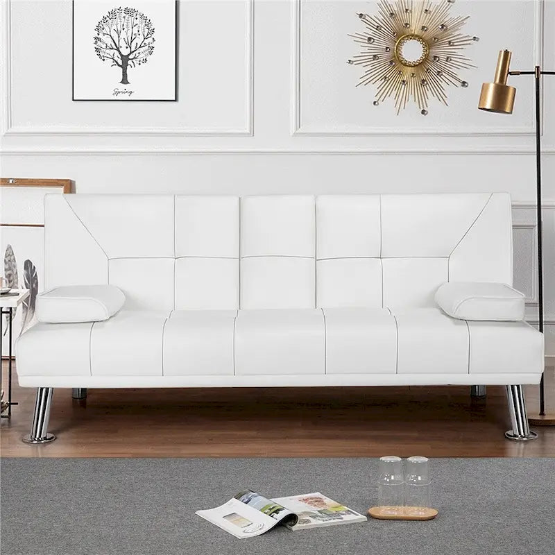 Modern Recliner Couch Faux Leather Futon Sofa Bed