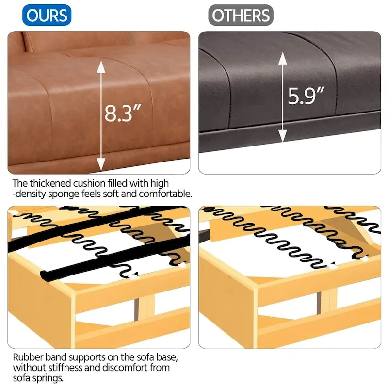 Divano reclinabile moderno in ecopelle, futon trasformabile in letto