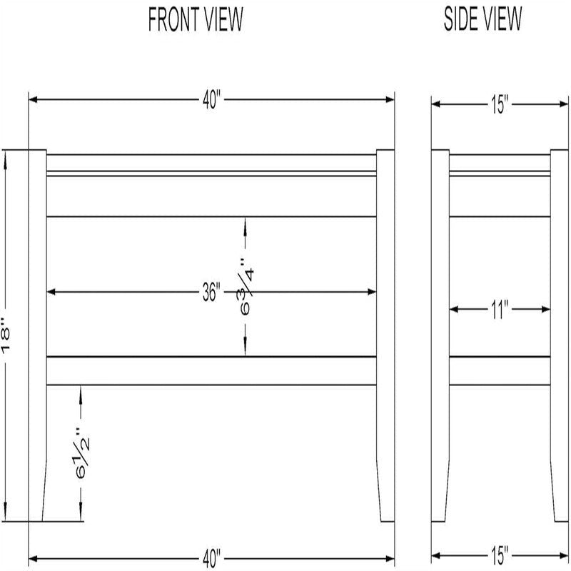 Shoe Bench Entryway - 15D x 40W x 18H
