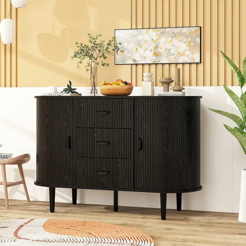 Accent Cabinet with Smoothly Sliding Tambour Doors