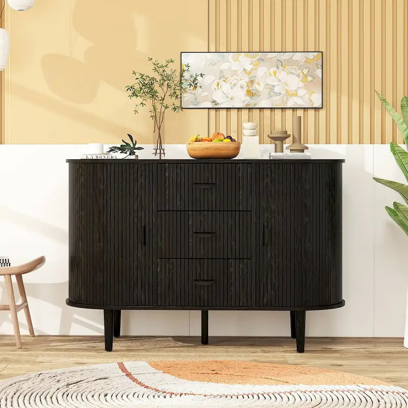 Accent Cabinet with Smoothly Sliding Tambour Doors