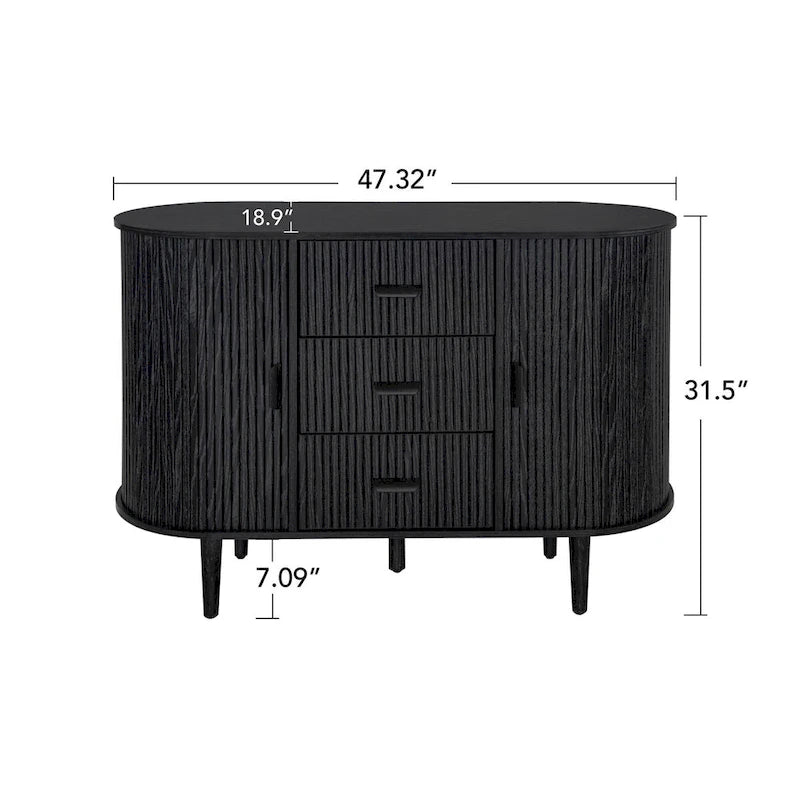Accent Cabinet with Smoothly Sliding Tambour Doors
