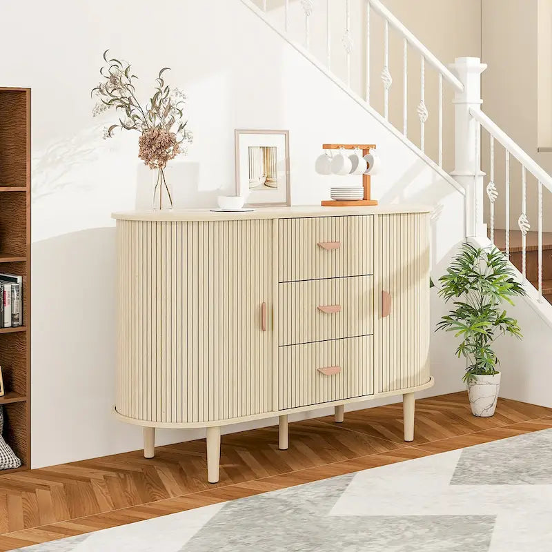 Accent Cabinet with Smoothly Sliding Tambour Doors