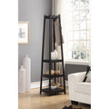 Porte-manteau en bois avec étagères de rangement à 3 niveaux