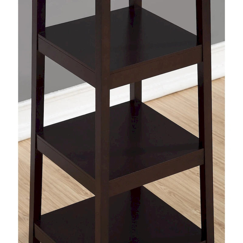 Porte-manteau en bois avec étagères de rangement à 3 niveaux