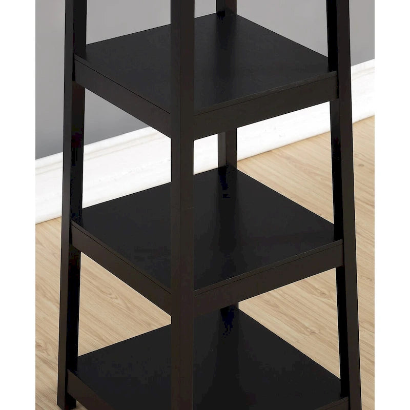 Porte-manteau en bois avec étagères de rangement à 3 niveaux