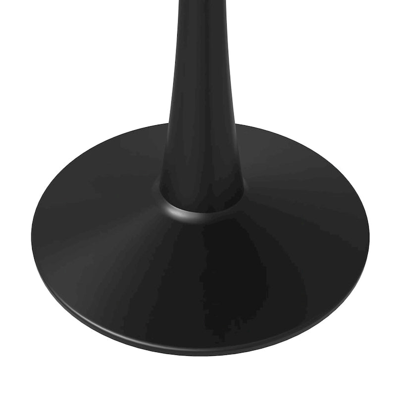 Ronde eettafel van 40" voor 4 personen met MDF-houten tafelblad en zwart stalen onderstel voor keuken en eetkamer